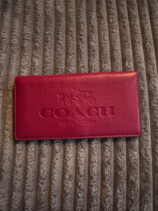 Coach Handbags - Coach Embossed Leather Long Wallet - Red